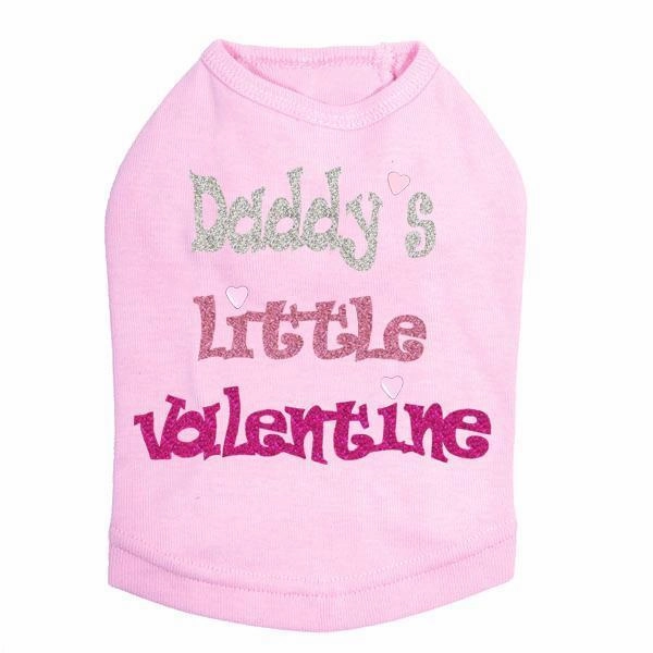 Daddy's Little Valentine Rhinestone Dog Tank