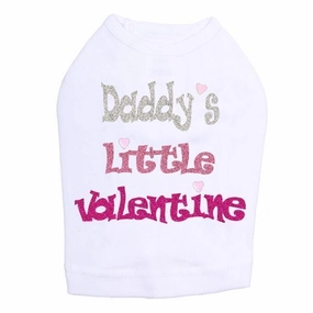Daddy's Little Valentine Rhinestone Dog Tank
