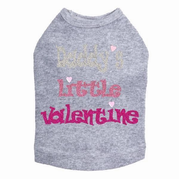 Daddy's Little Valentine Rhinestone Dog Tank
