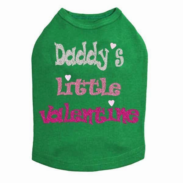 Daddy's Little Valentine Rhinestone Dog Tank