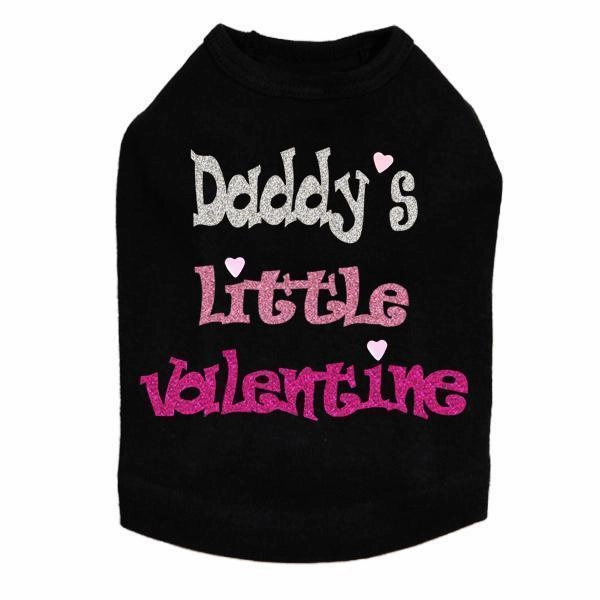 Daddy's Little Valentine Rhinestone Dog Tank