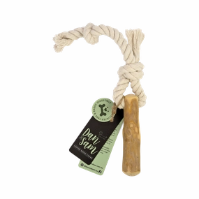 Dan & Sam - Tugging Stick Coffee Wood Rope Toy