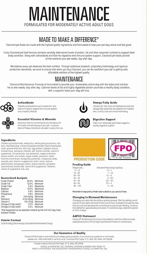 Diamond Adult Maintenance Formula Dog Food