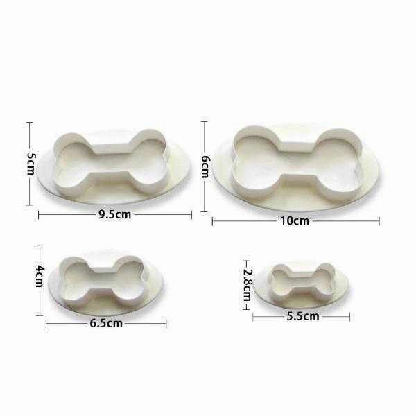 Dog Bone Cookie Cutters 4 piece set