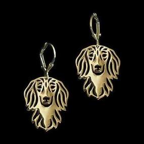 Dog Earrings - Dachshund Long Haired
