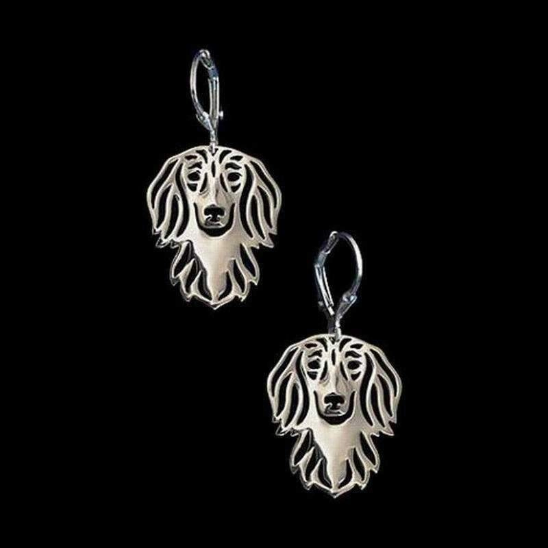 Dog Earrings - Dachshund Long Haired