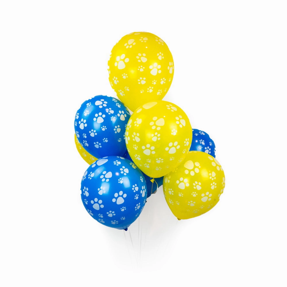 Dog Paw Prints Party Balloons - Blue