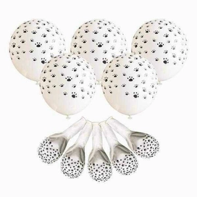 Dog Paw Prints Party Balloons - White