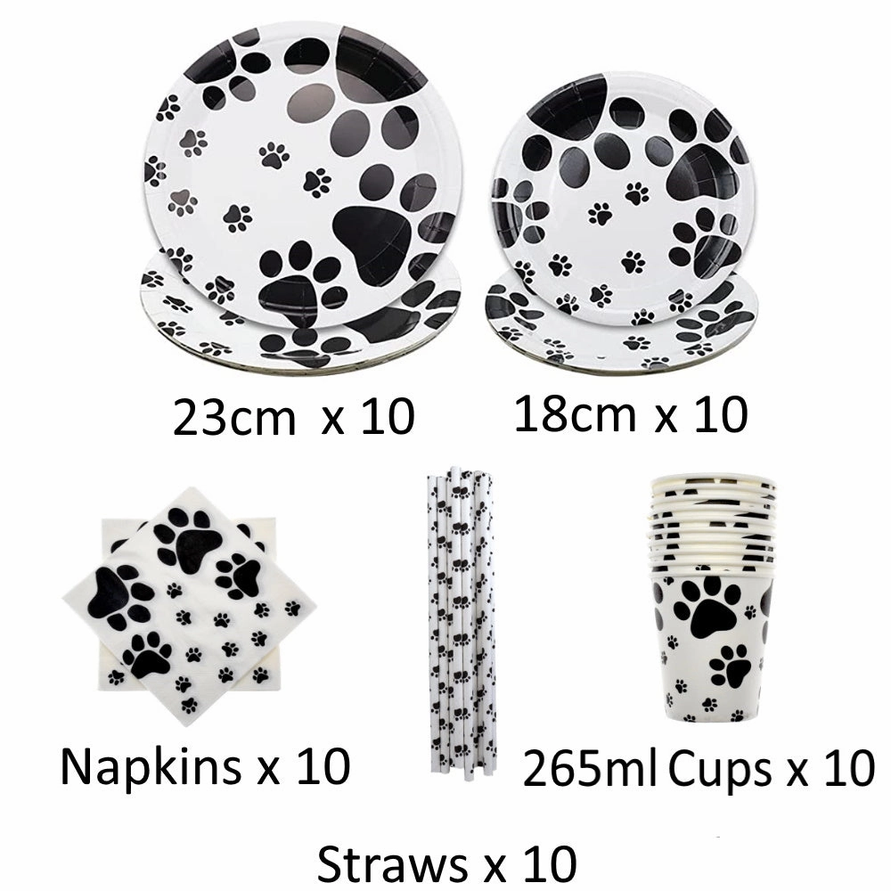Dog Paws Party Tableware Pack