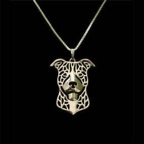 Dog Pendant Necklace - American Staffy