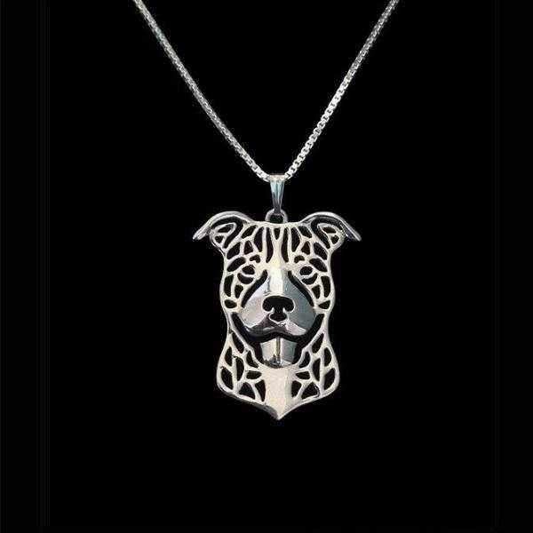 Dog Pendant Necklace - American Staffy