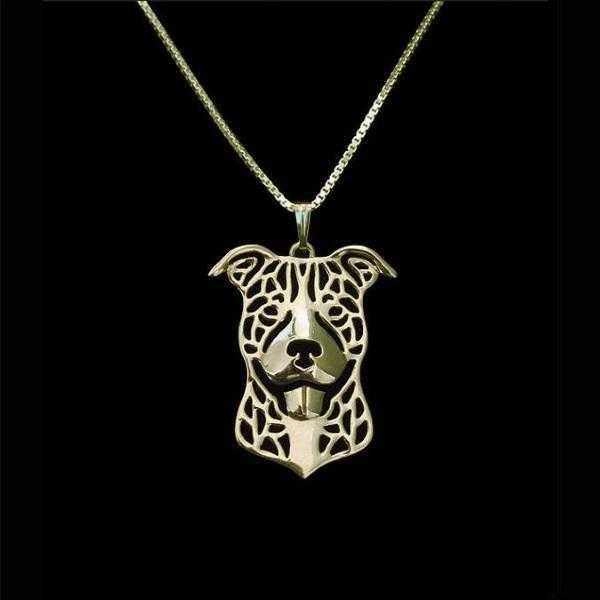 Dog Pendant Necklace - American Staffy