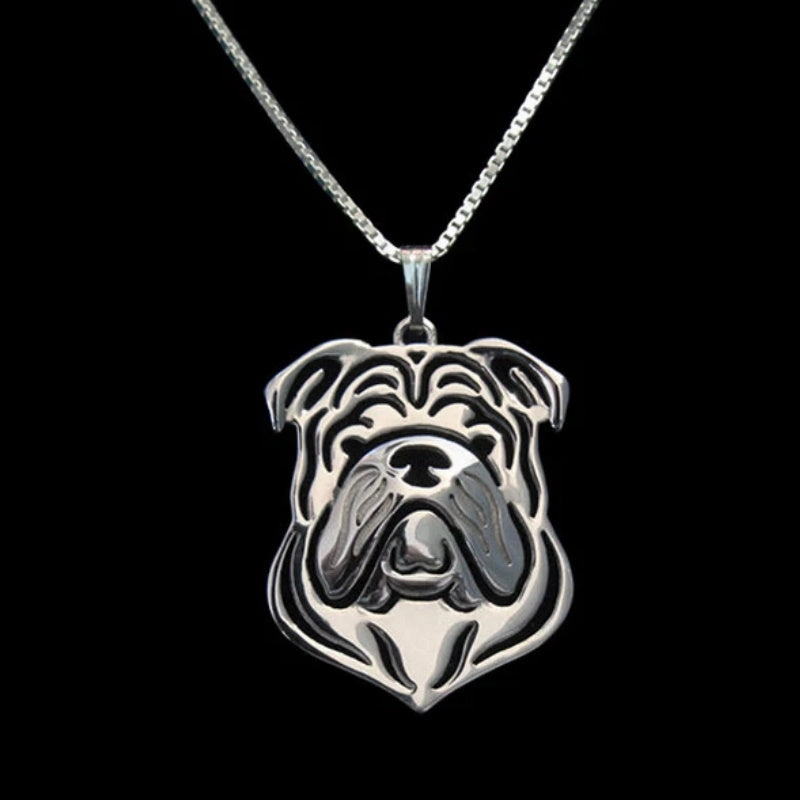 Dog Pendant Necklace - Bulldog