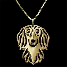 Dog Pendant Necklace - Dachshund Long Haired