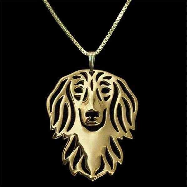 Dog Pendant Necklace - Dachshund Long Haired