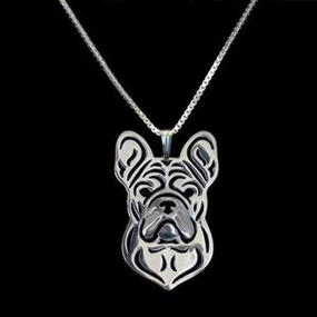 Dog Pendant Necklace - French Bulldog