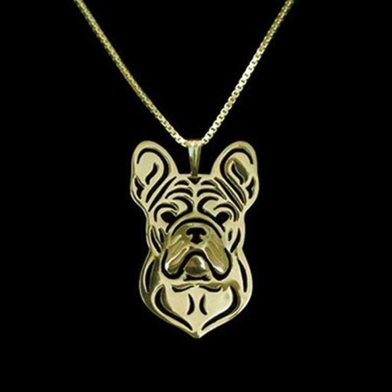 Dog Pendant Necklace - French Bulldog