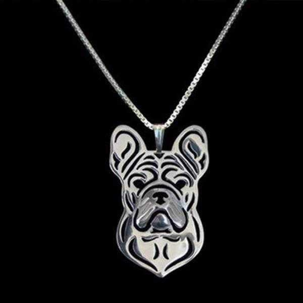 Dog Pendant Necklace - French Bulldog