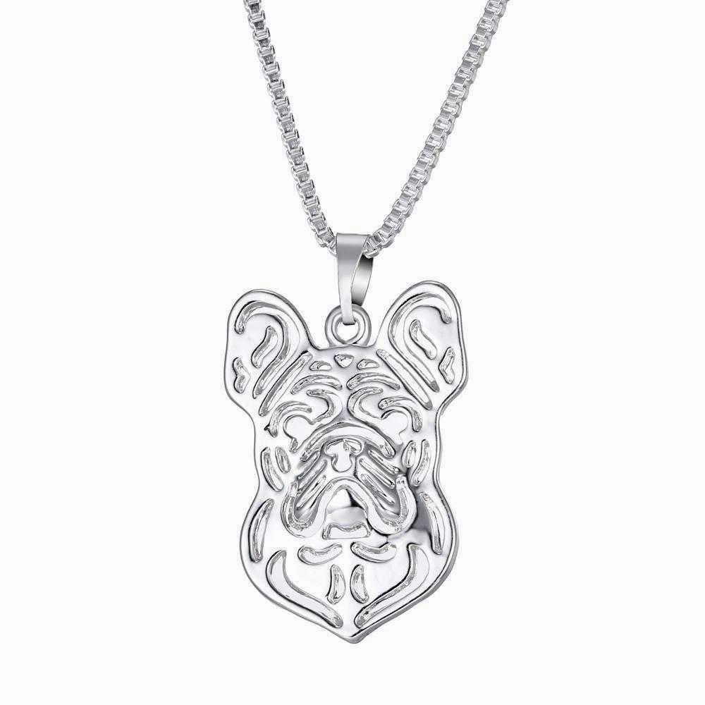 Dog Pendant Necklace - French Bulldog
