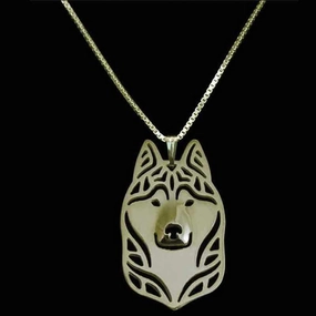 Dog Pendant Necklace - Husky