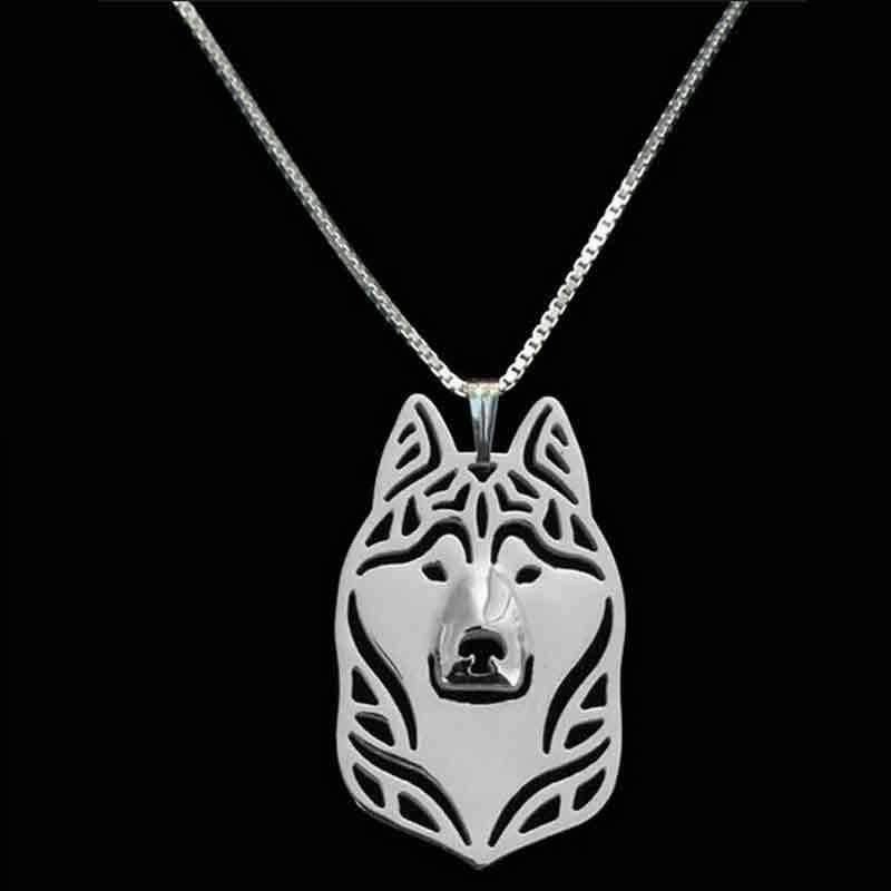 Dog Pendant Necklace - Husky