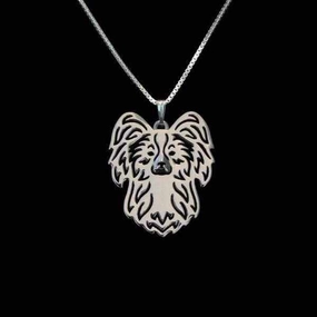 Dog Pendant Necklace - Papillon