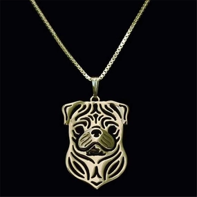 Dog Pendant Necklace - Pug
