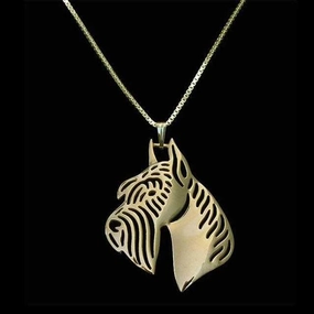 Dog Pendant Necklace - Schnauzer Profile