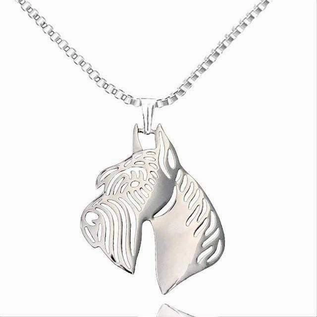 Dog Pendant Necklace - Schnauzer Profile
