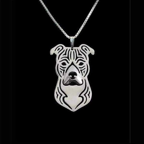 Dog Pendant Necklace - Staffy