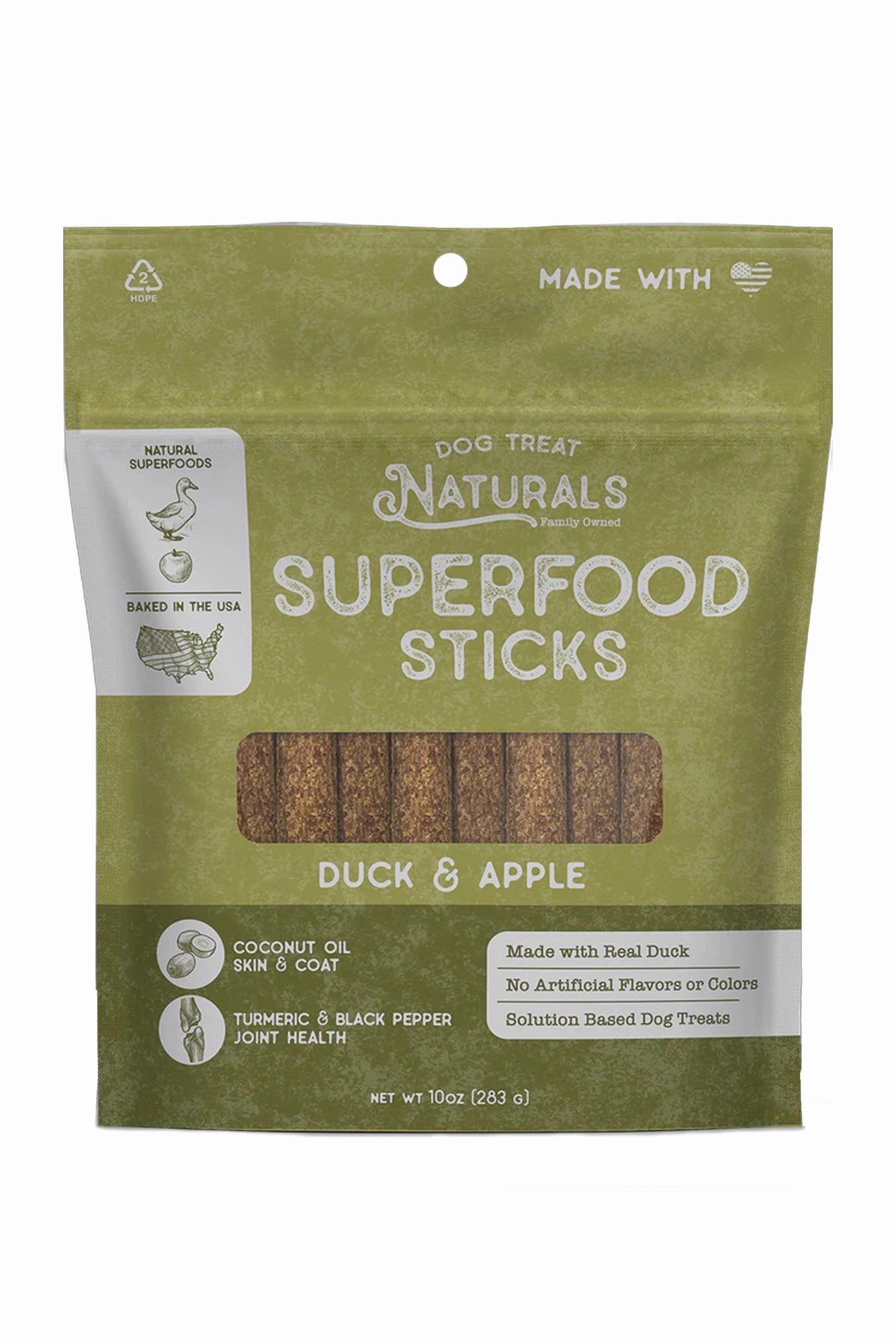 Dog Treat Naturals Duck and Apple Superfood Sticks Dog Treats