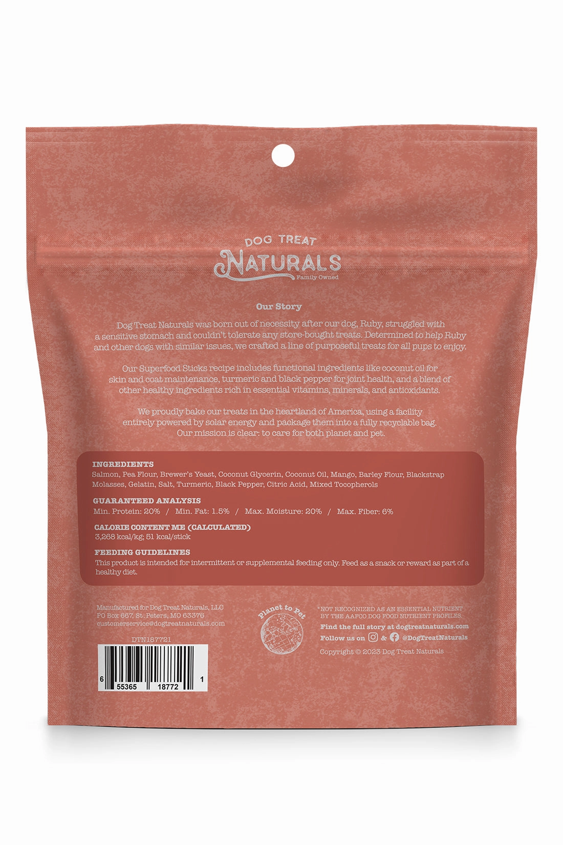 Dog Treat Naturals Salmon and Mango Sticks Dog Treats