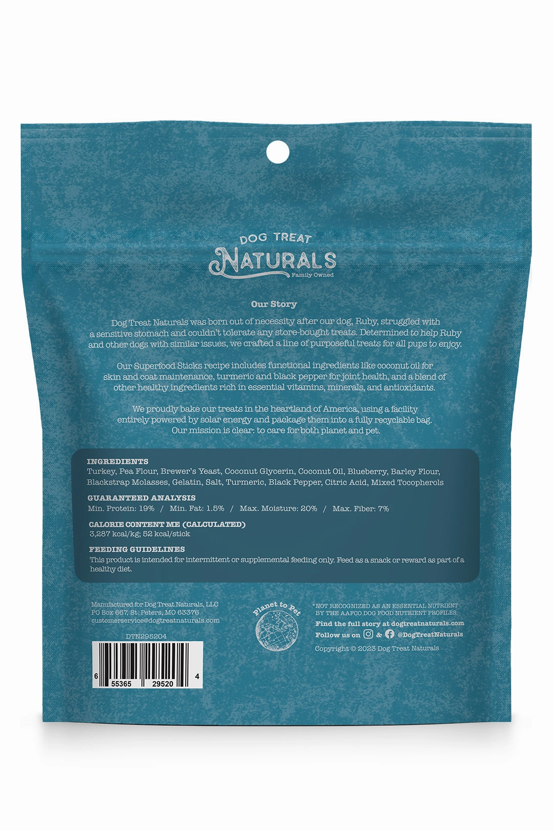 Dog Treat Naturals Turkey and Blueberry Sticks Dog Treats