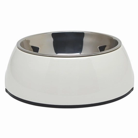 DogIt 2-in-1 Durable Bowl with Stainless Steel Insert White Small 350ml