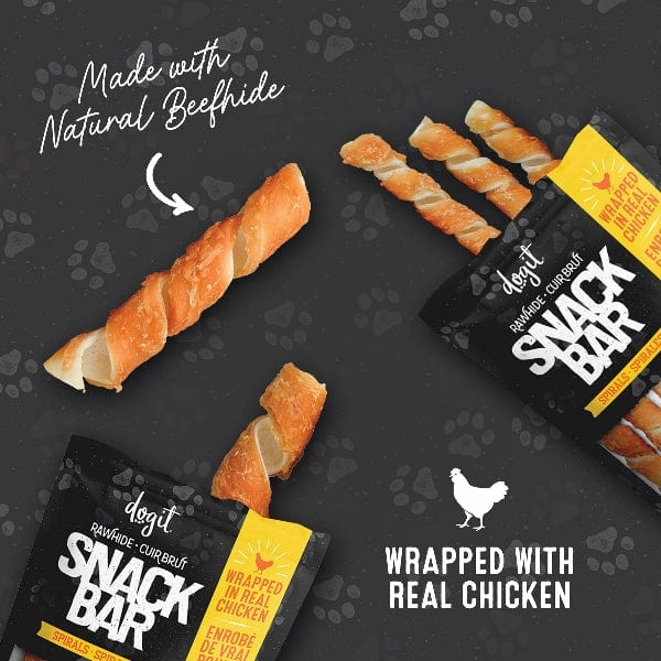 Dogit Snack Bar Chicken-Wrapped Beefhide Spirals