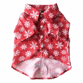 Dogobow Aztec Printed Shirt for Dogs and Cats (Red) (Get a Bow Free)