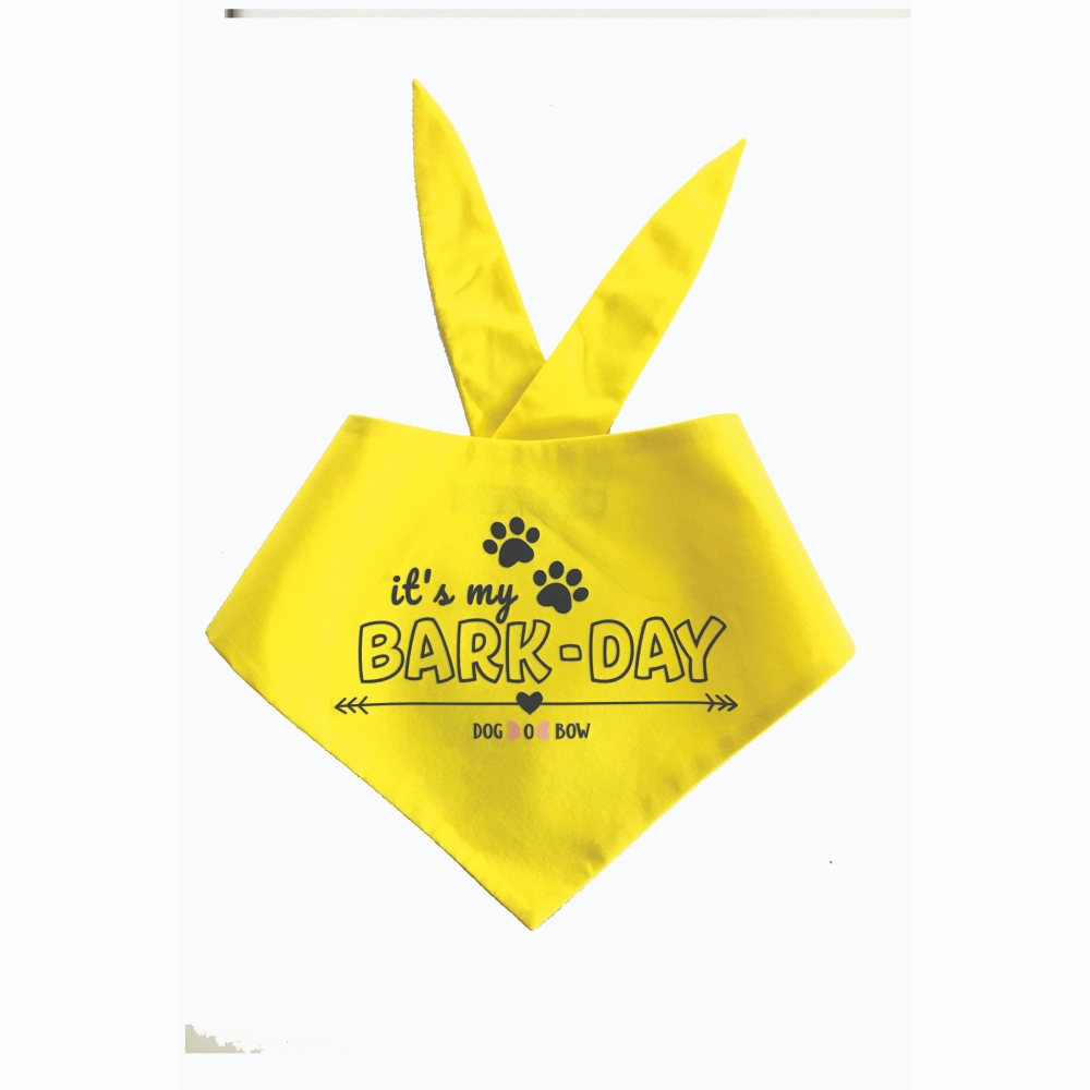 Dogobow Bark Day Scarf for Dogs (Yellow) (Get a Bow Free)