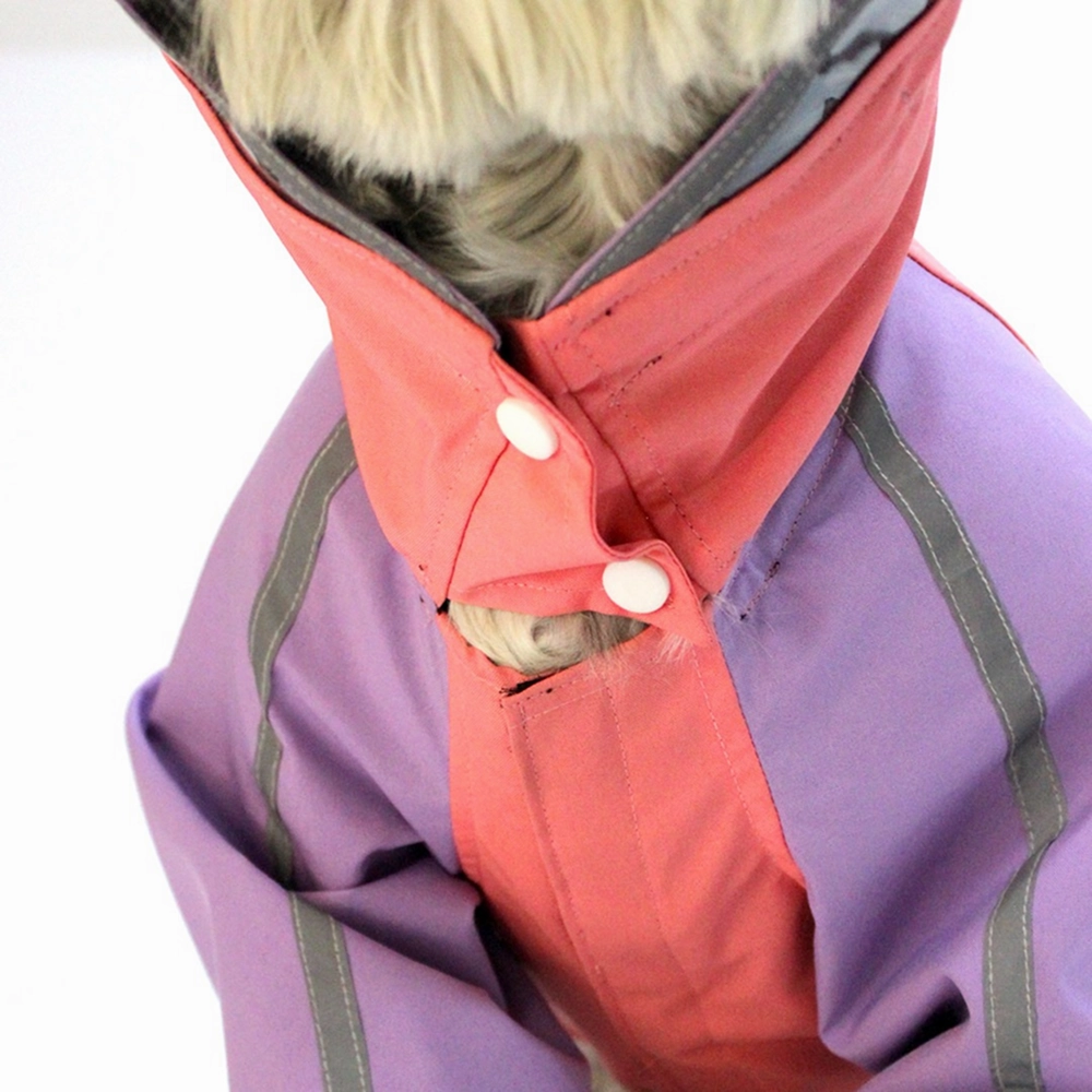 Dogobow Bubble's Dino Raincoat for Dogs and Cats (Pink/Purple)