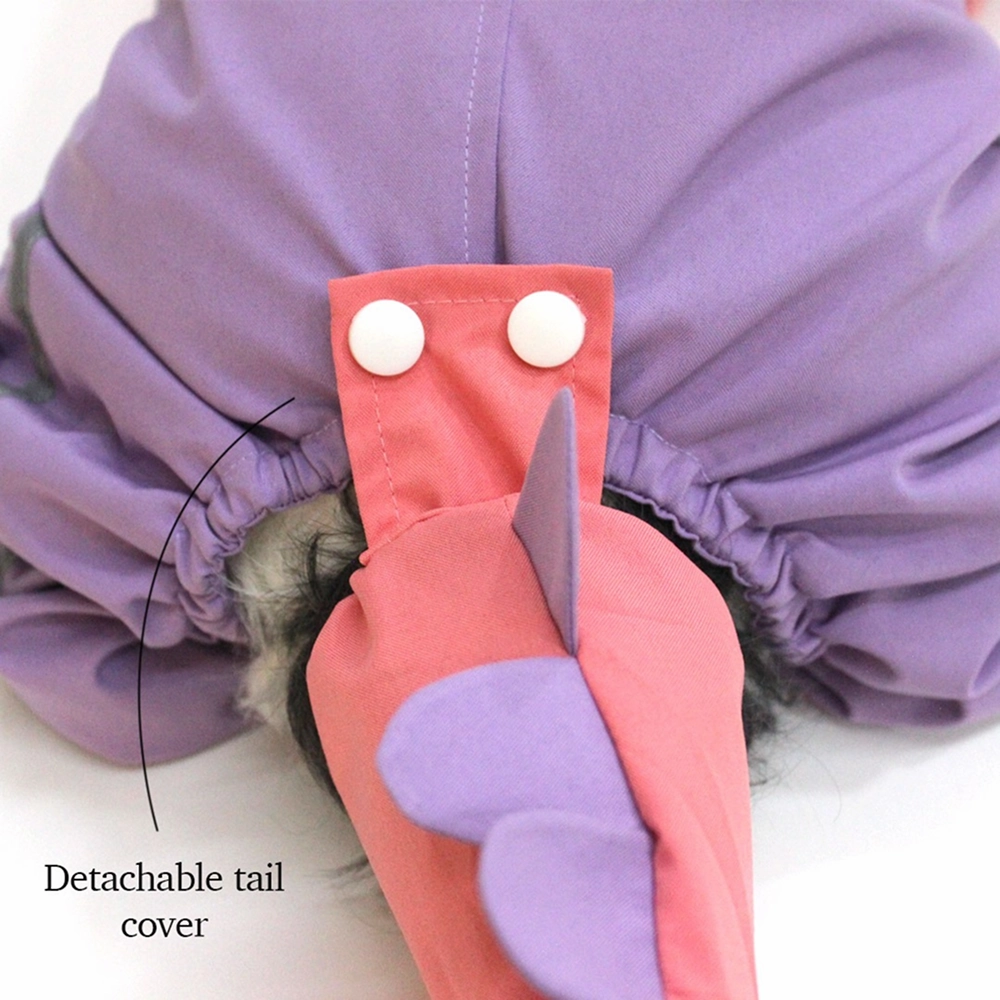 Dogobow Bubble's Dino Raincoat for Dogs and Cats (Pink/Purple)