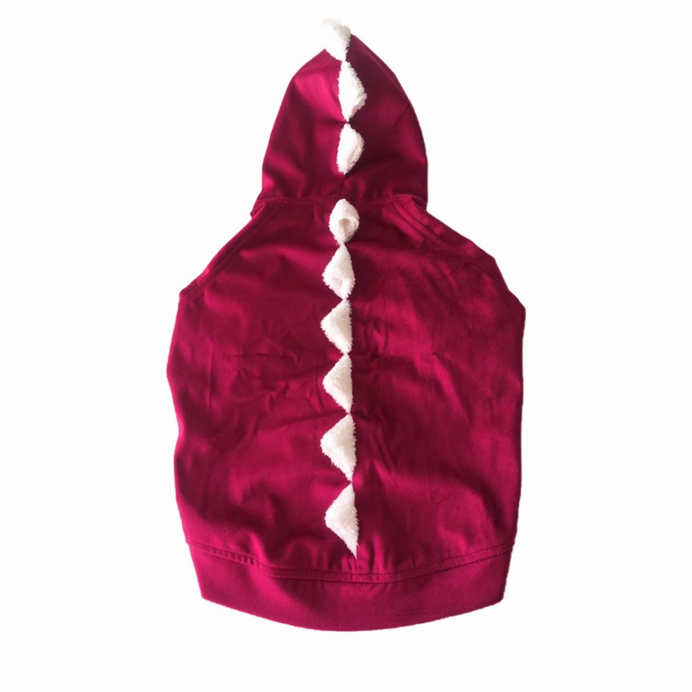 Dogobow Dino Hoodie for Dogs and Cats (Red) (Get a Bow Free)