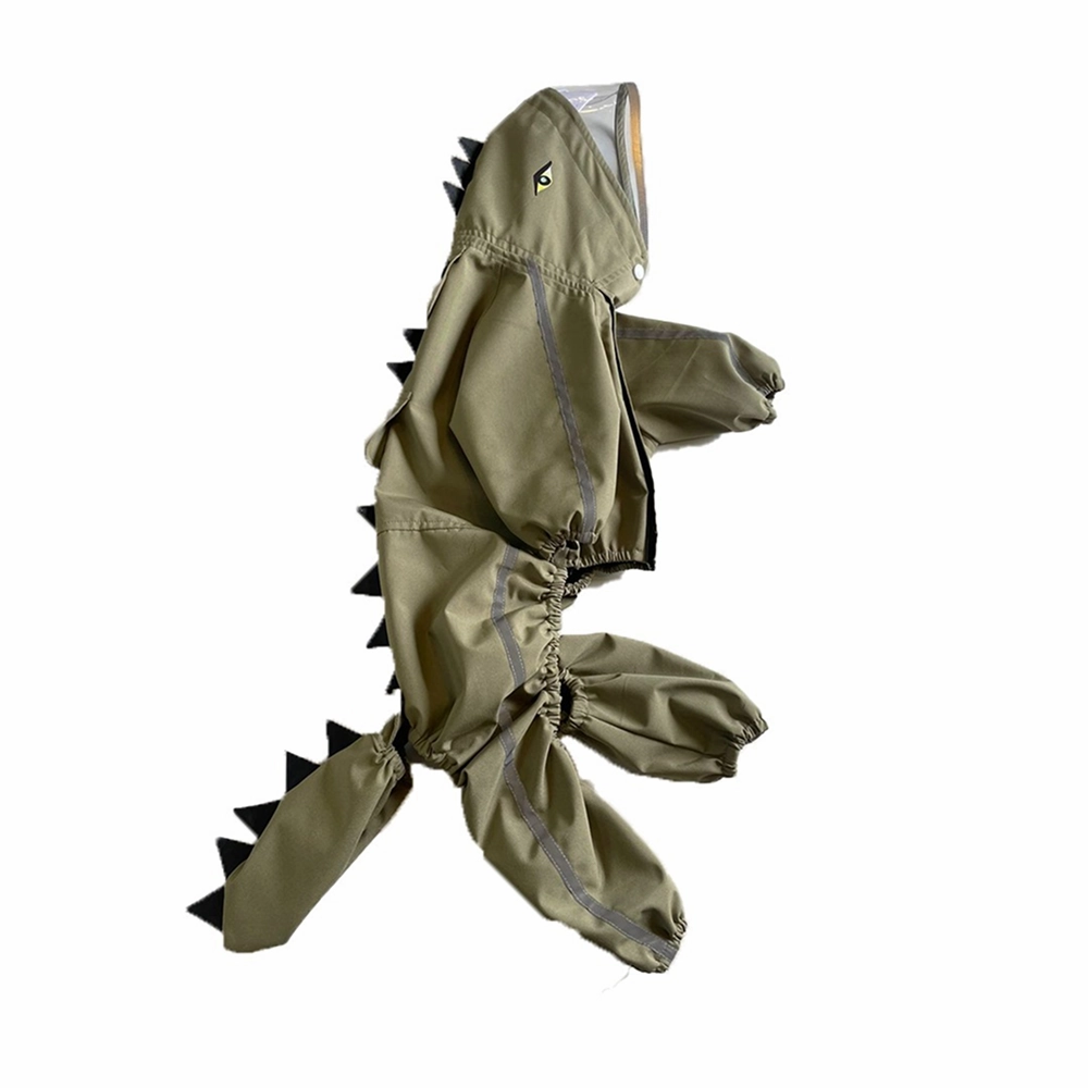 Dogobow Dino Raincoat for Dogs and Cats (Green)