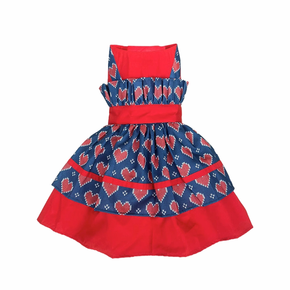 Dogobow Hearty Dress for Cats and Dogs (Blue/Red)
