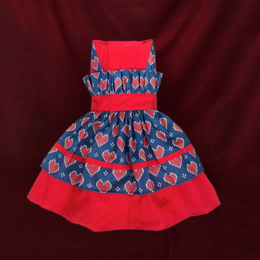 Dogobow Hearty Dress for Cats and Dogs (Blue/Red)
