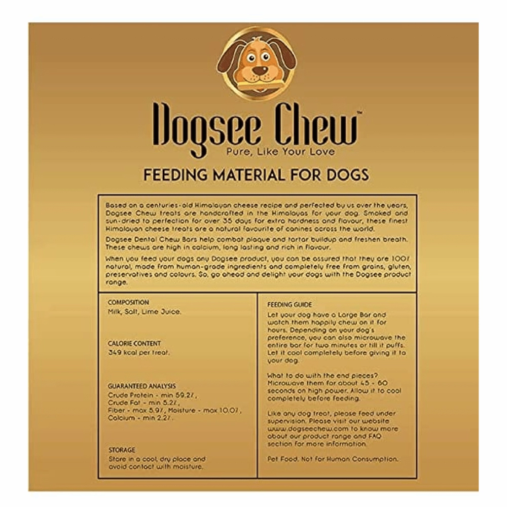 Dogsee Chew 100% Natural Yak Milk Bars Large Breed Dog Treats