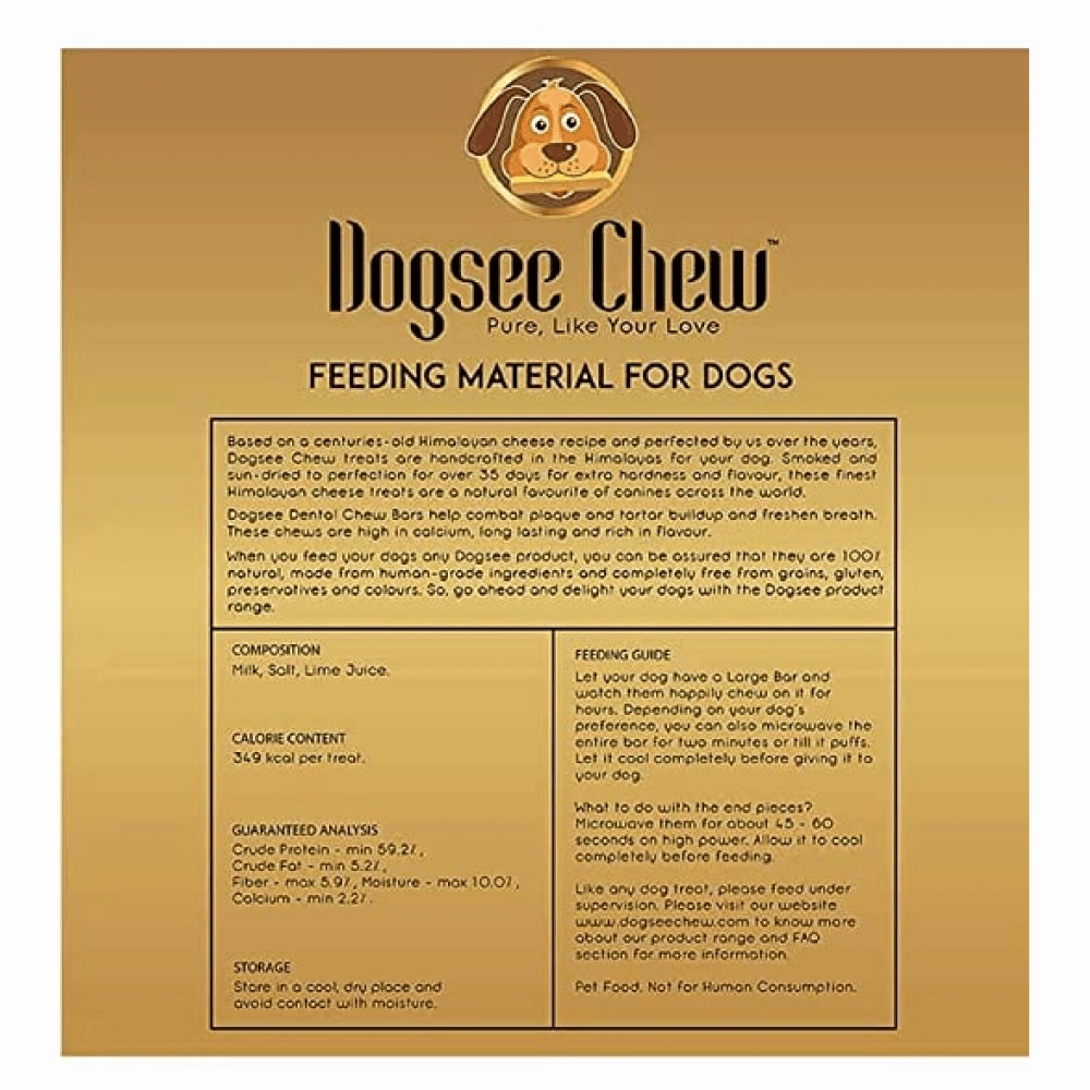 Dogsee Chew 100% Natural Yak Milk Bars Large Breed Dog Treats