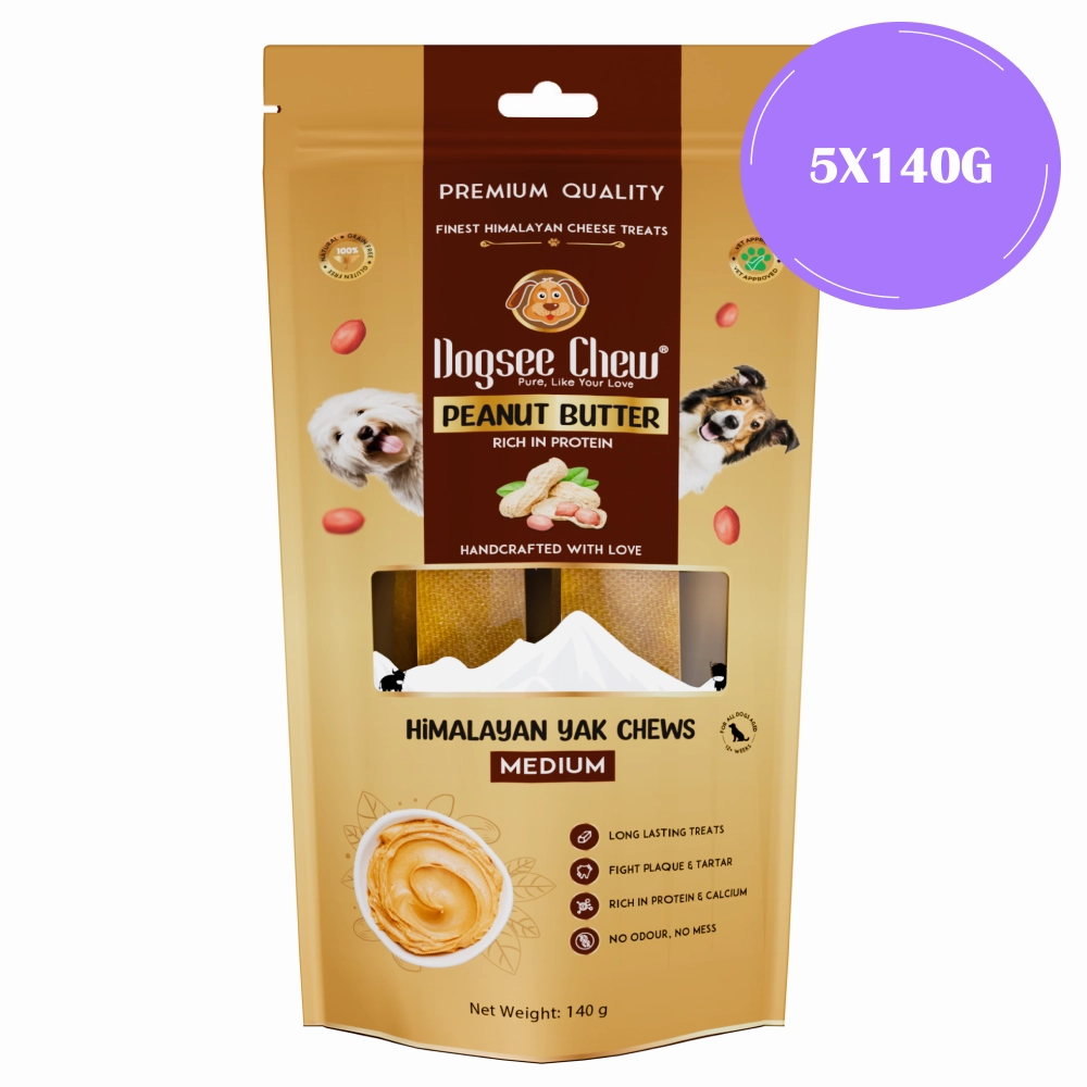 Dogsee Chew Peanut Butter Flavour Medium Bars Dog Treats