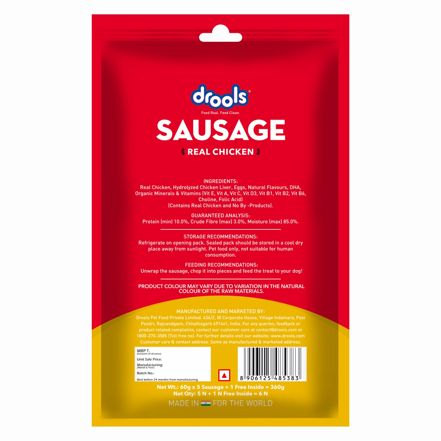 Drools 100% Real Chicken Sausage Treat for Dogs