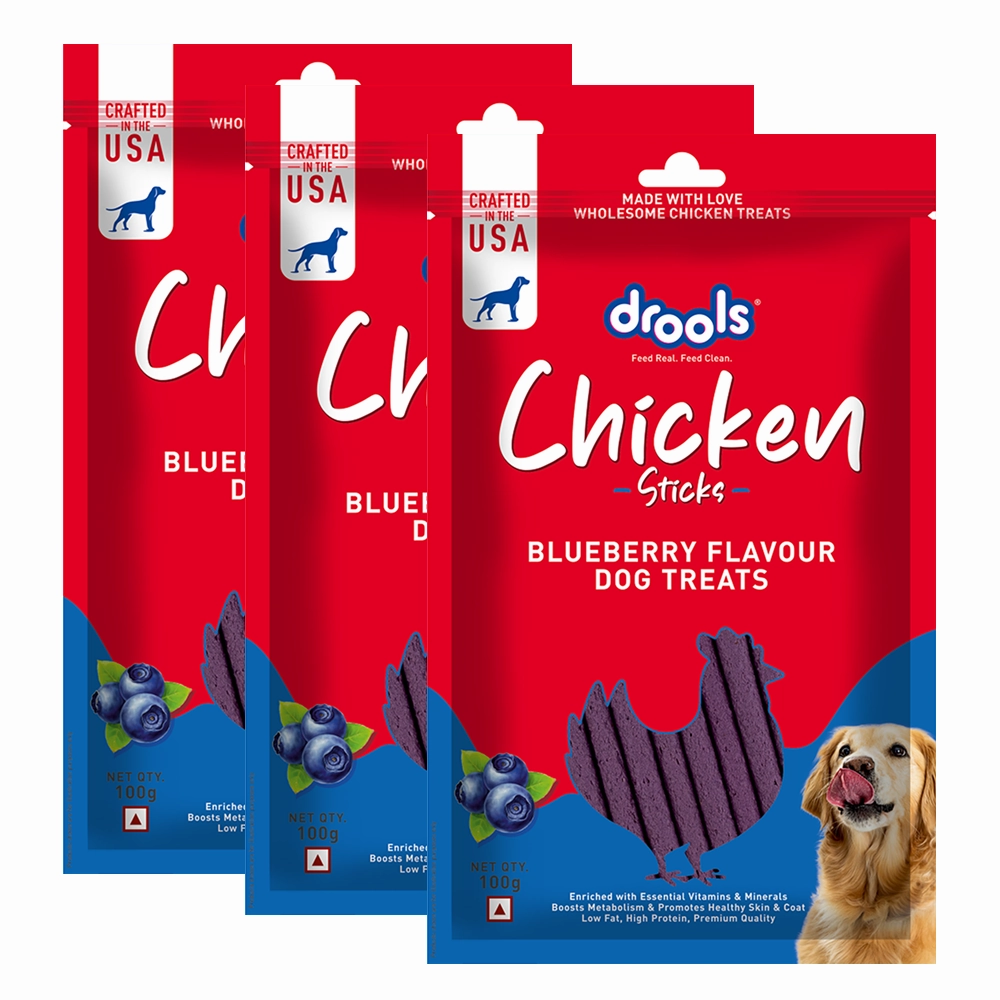 Drools Blueberry Flavour Chicken Sticks Treat for Dogs