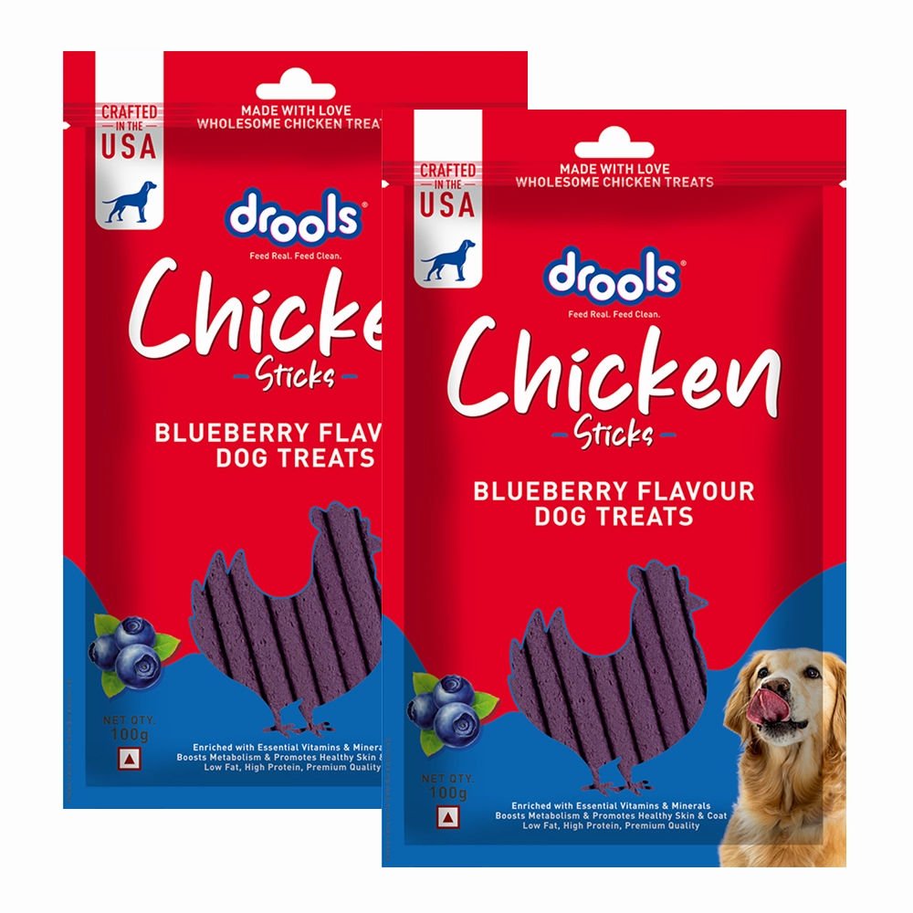 Drools Blueberry Flavour Chicken Sticks Treat for Dogs