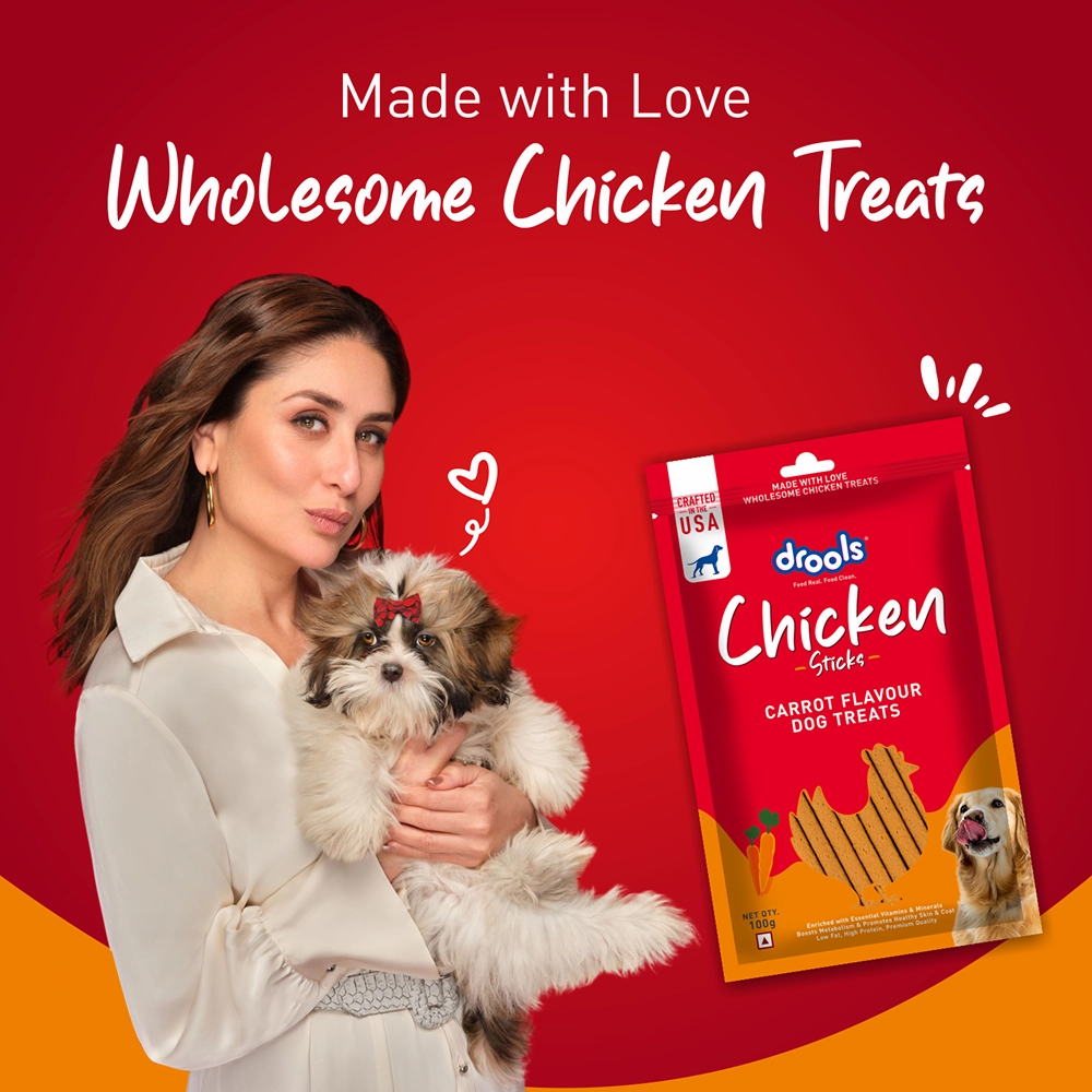 Drools Carrot Flavour Chicken Sticks Treat for Dogs
